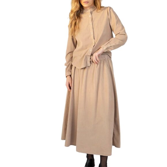 Anne Klein II Vintage Petite Camel Suede Skirt Suit Jacket 2 Skirt 4 Leather Set